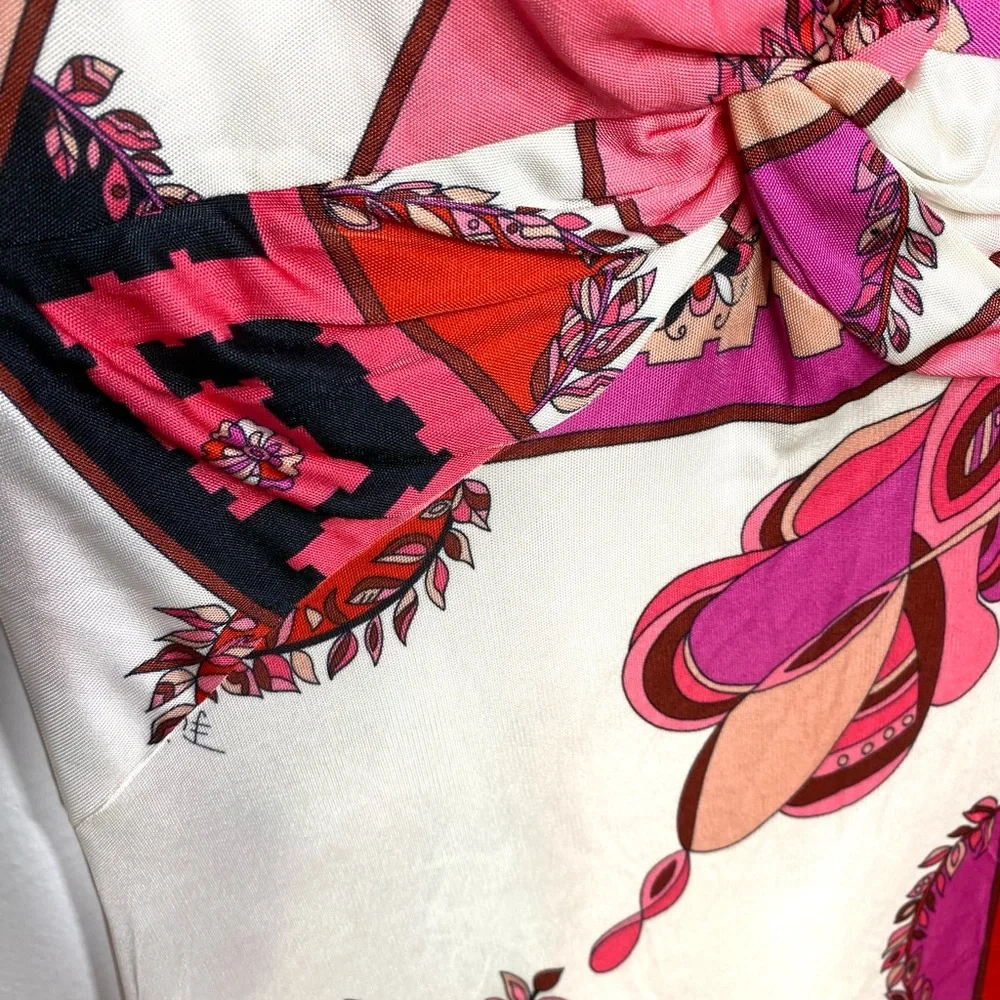 Emilio Pucci white pink red geometric print dress - Picture 13 of 16